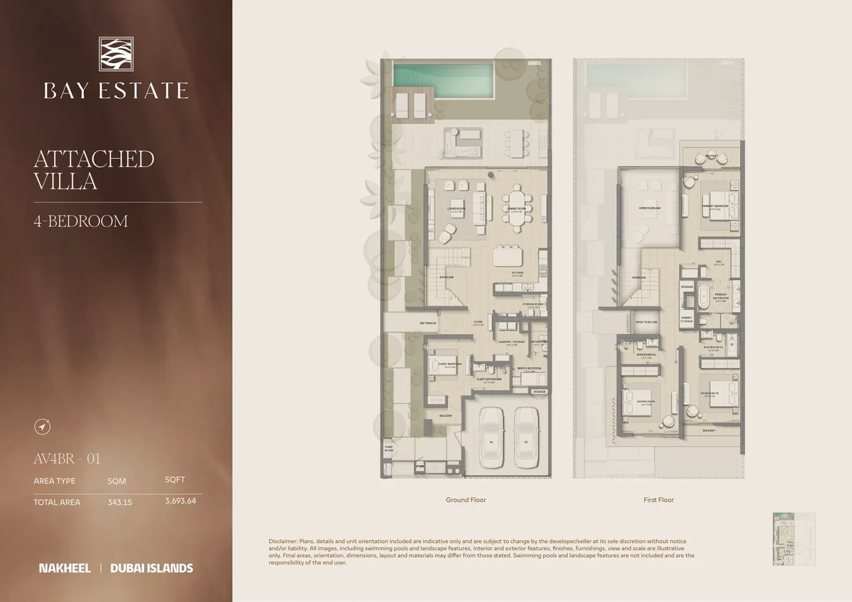 AV4BR-01 Attached villa floor plan