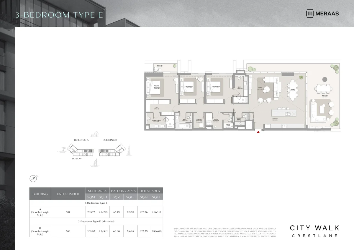 Crestlane 3 bedroom Type E floor plan