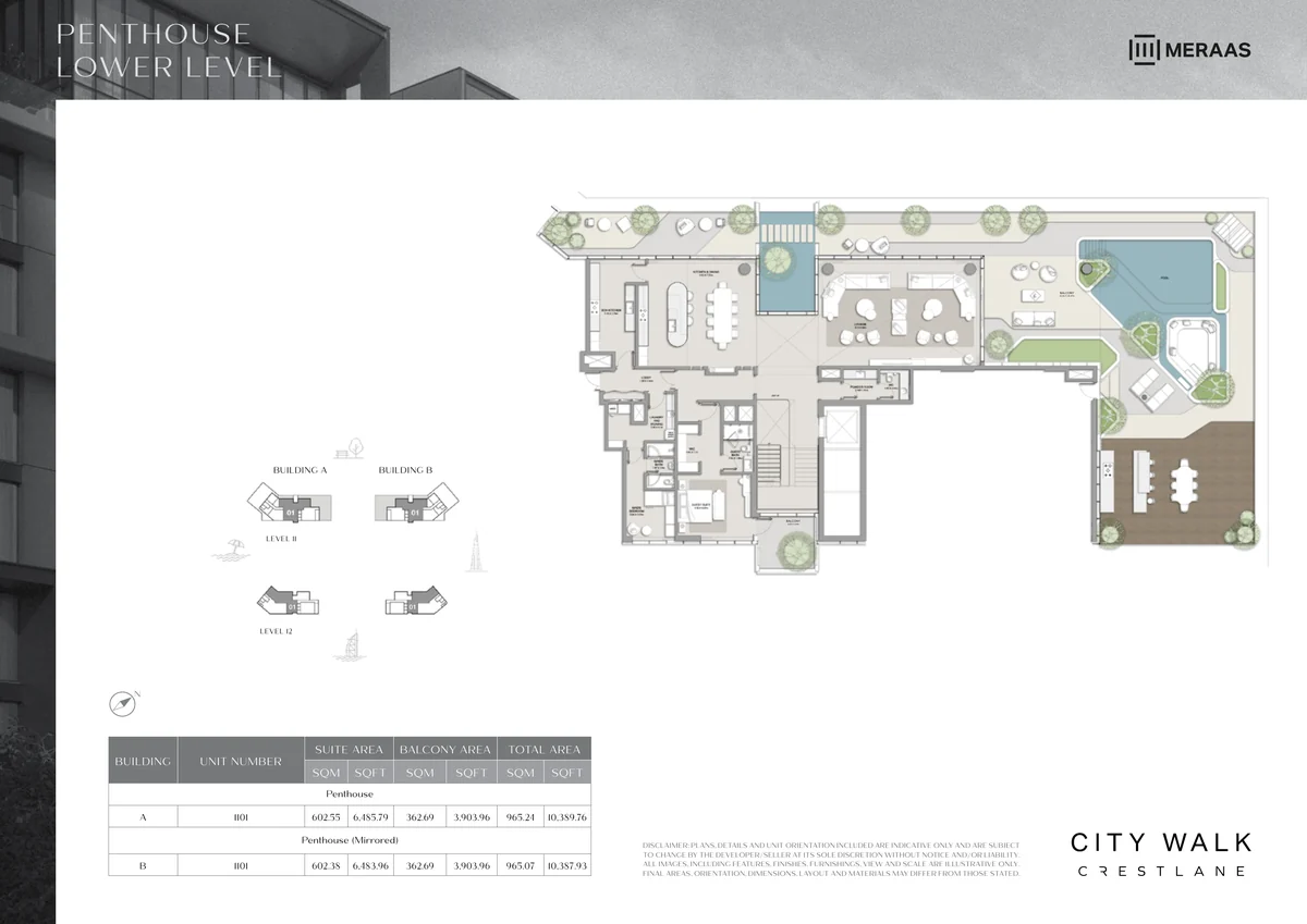 Crestlane 5 br penthouse Penthouse, lower level floor plan
