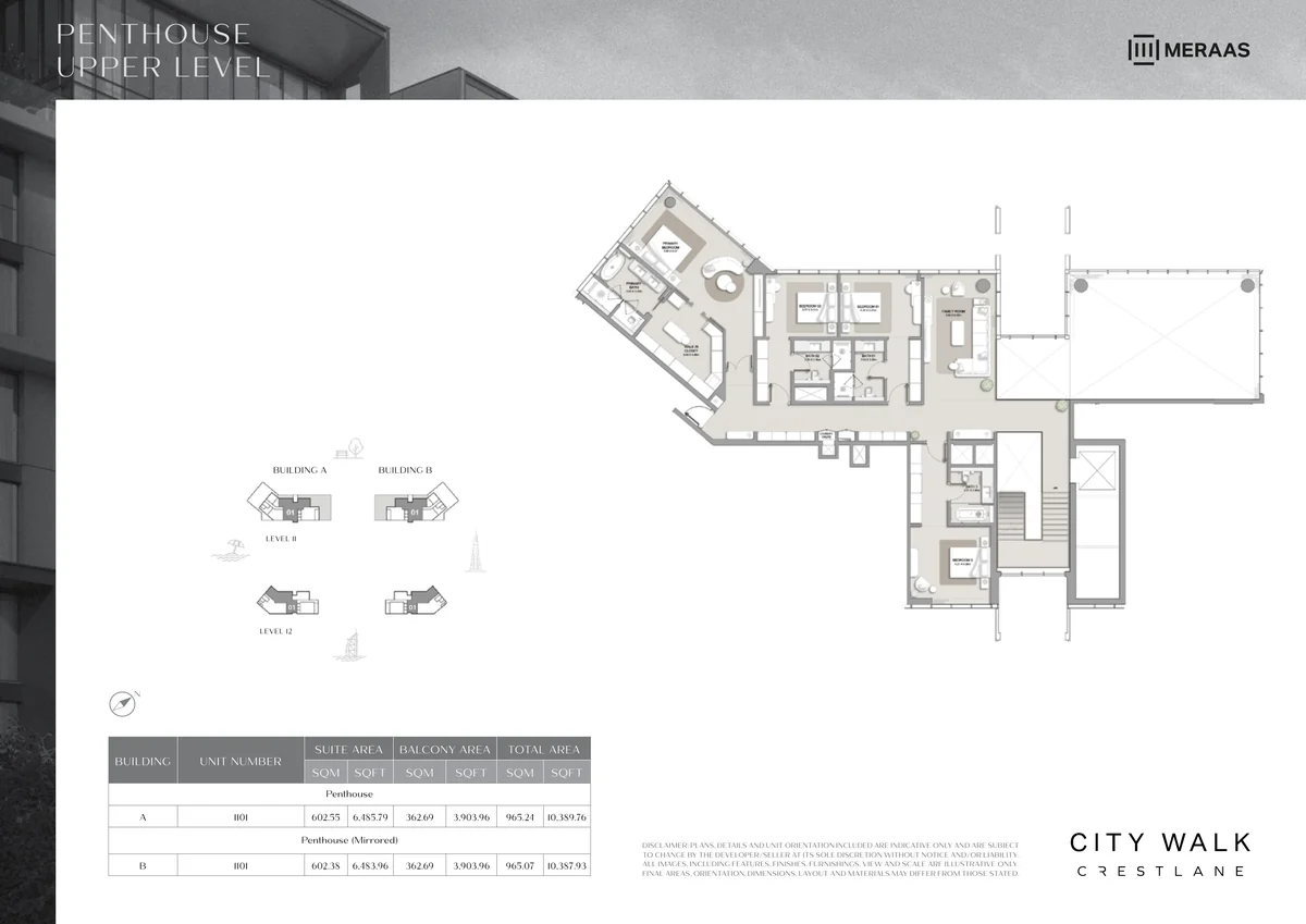 Crestlane 5 br penthouse Penthouse, upper level floor plan