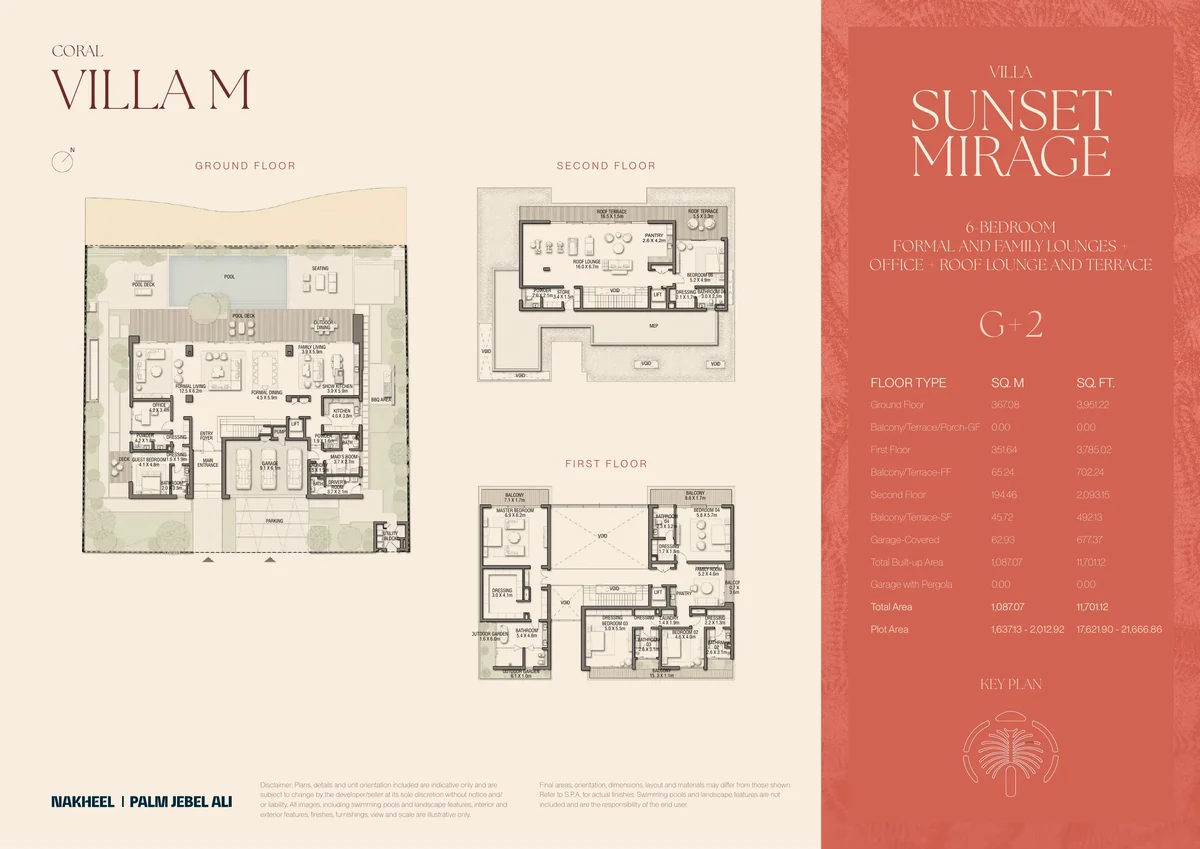 Villa Sunset Mirage (Coral Collection, Villa M) floor plan, all three floors