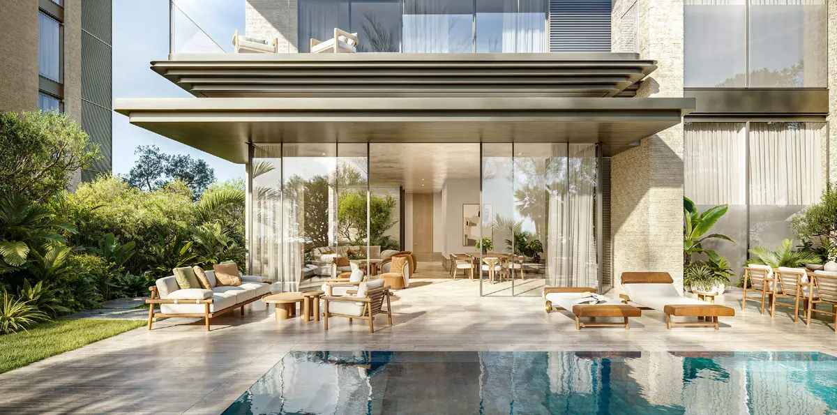 Garden residence terrace with a private pool