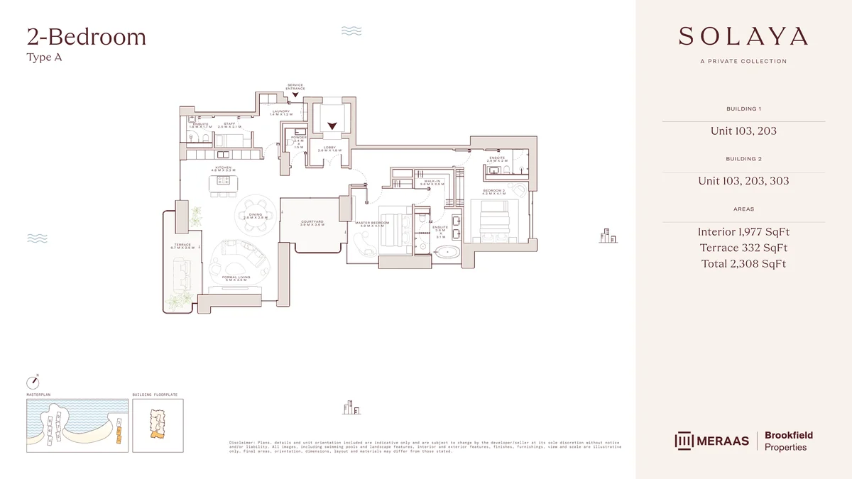 Solaya 2 bedroom Type A floor plan
