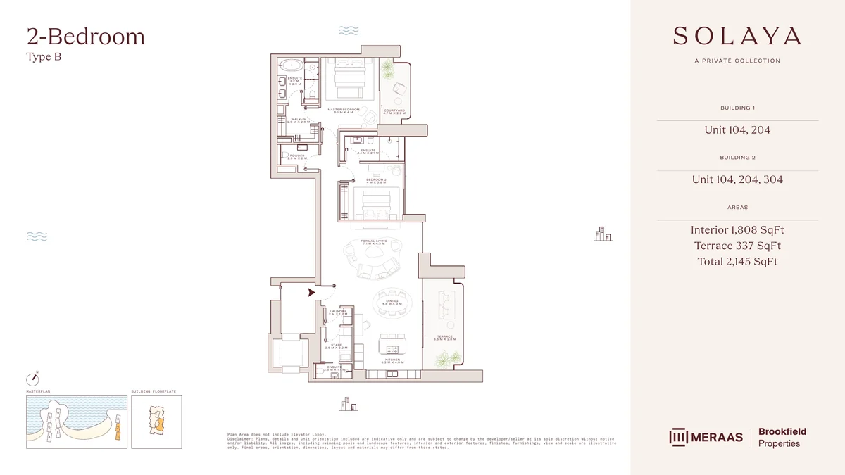 Solaya 2 bedroom Type B floor plan