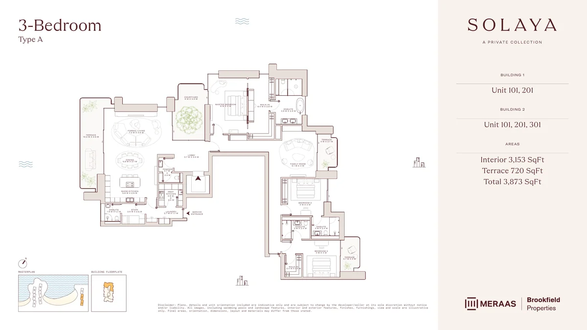 Solaya 3 bedroom Type A floor plan