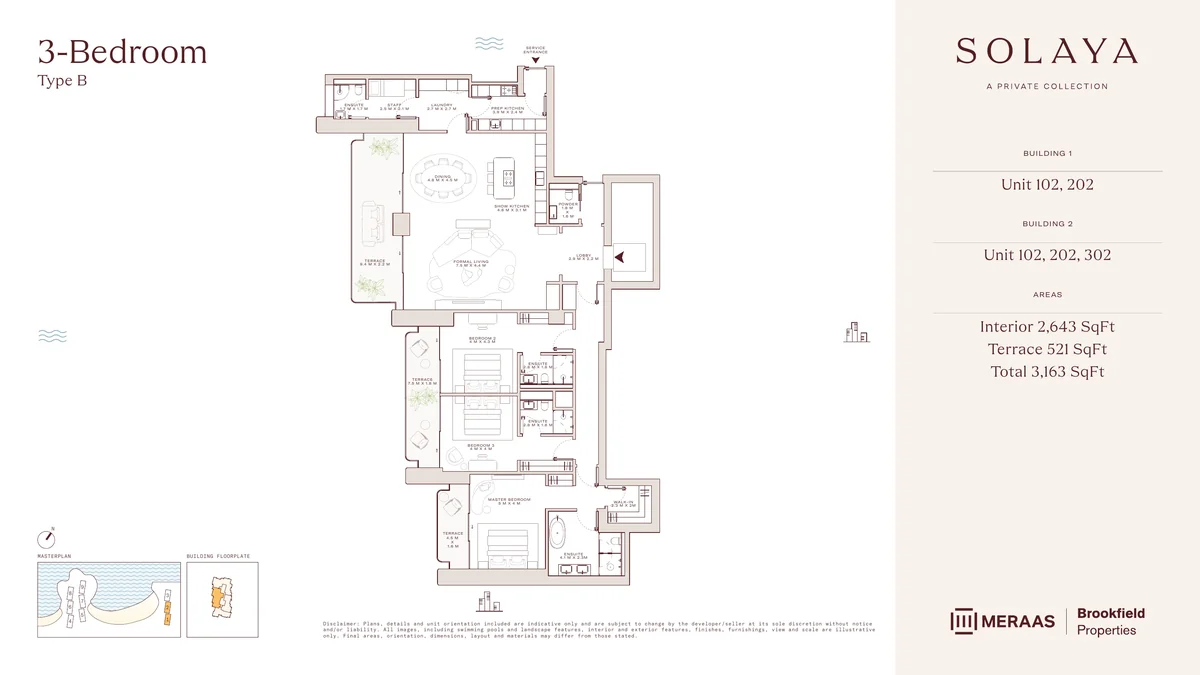 Solaya 3 bedroom Type B floor plan