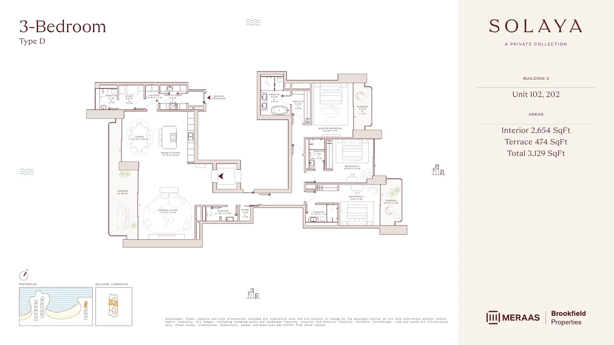Solaya 3 bedroom Type D floor plan