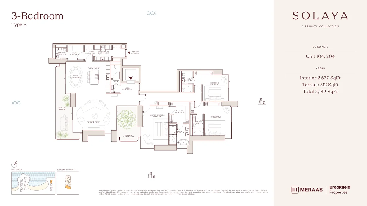 Solaya 3 bedroom Type E floor plan