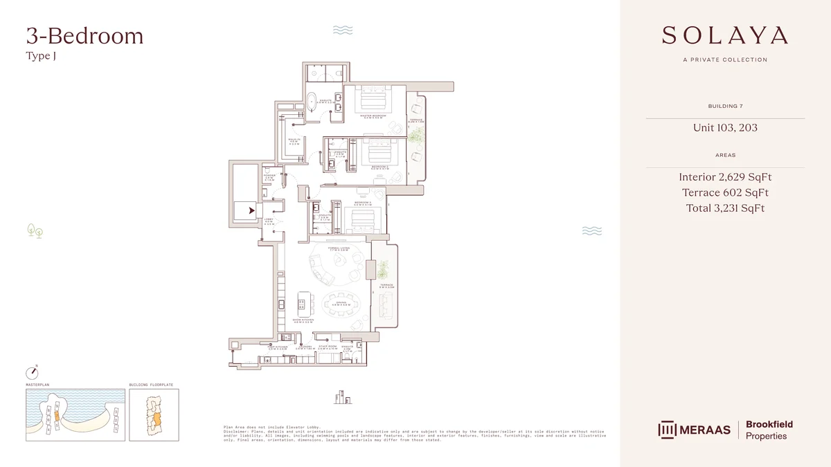 Solaya 3 bedroom Type J floor plan